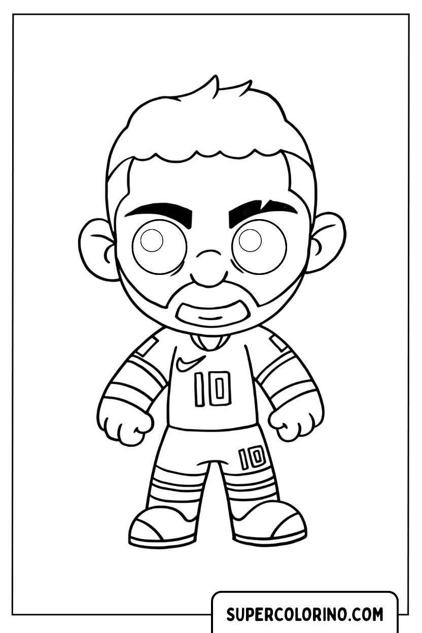 Coloriage Neymar en style "Chibi"