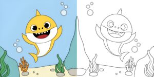 baby shark da colorare ft