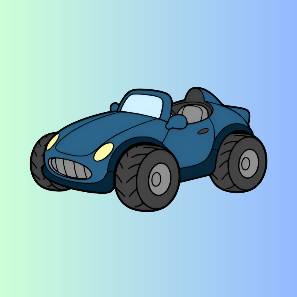 Spielzeugautos zum Ausmalen nach Zahlen