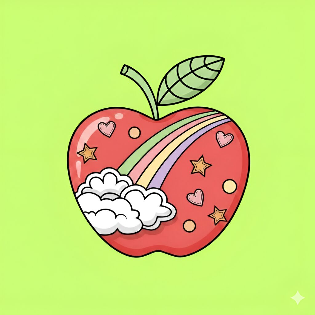 Disegno da colorare con i numeri mela