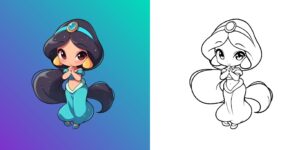 jasmine da colorare ft