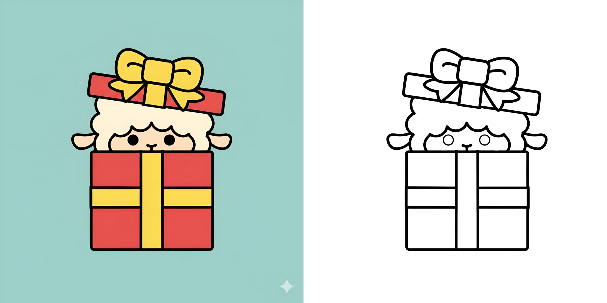 Geschenkpackung zum Ausmalen ft