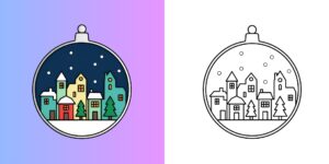 palla di natale da colorare ft