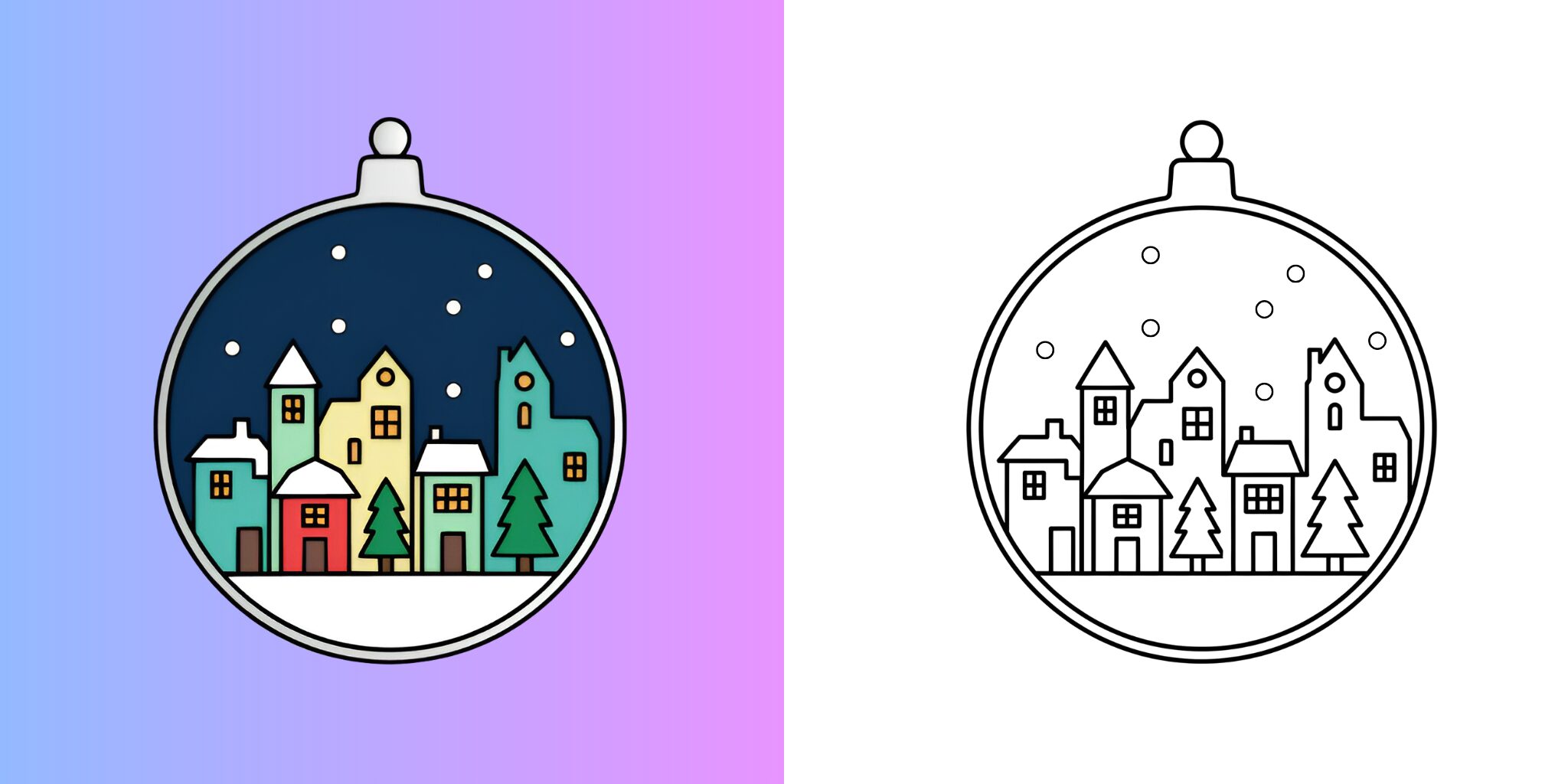 coloriage boule de noel ft
