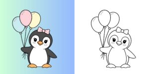 pinguino da colorare ft