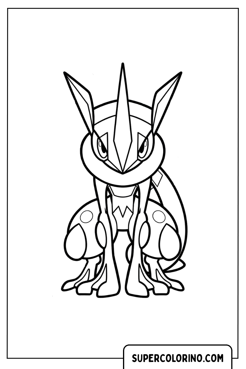 Lucario-Vorderansicht-Design zum Ausmalen