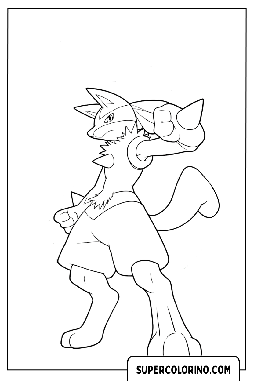 Malvorlage von Lucario im Wald
