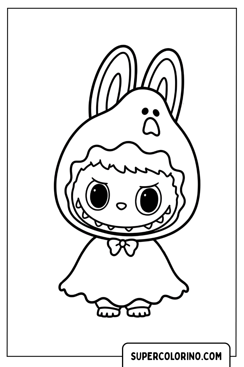Coloriage - Fantôme d'Halloween Labubu