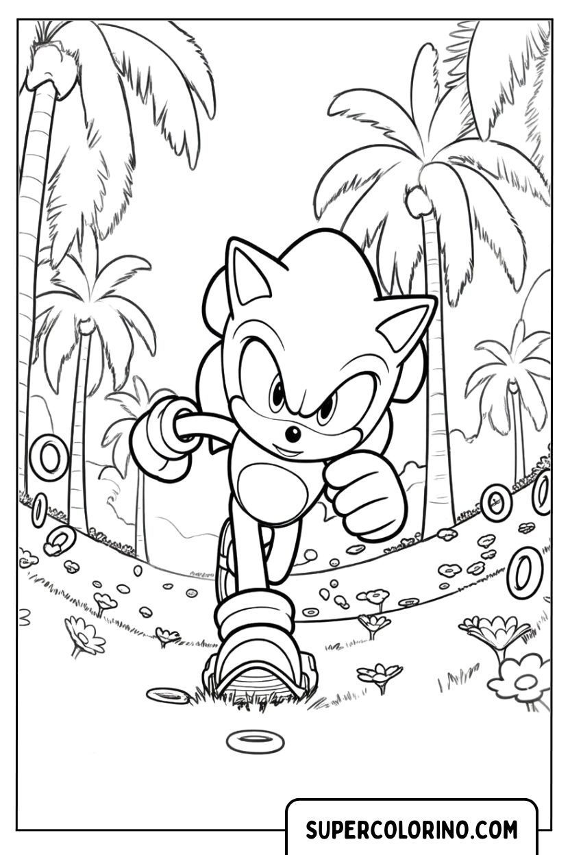 Sonic im Dschungel Malvorlage Sonic 2