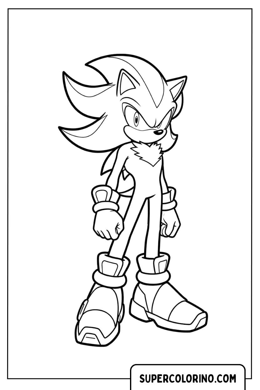 Minimale Sonic 3-Malseite mit stehendem Schatten