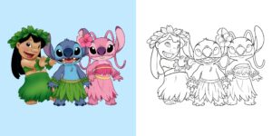 angel lilo e stitch da colorare ft