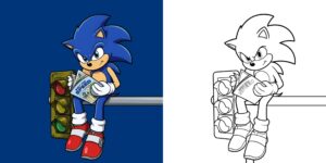 disegni da colorare sonic 2 ft