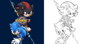 sonic 3 da colorare ft