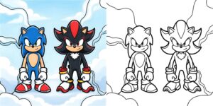 sonic e shadow da colorare ft
